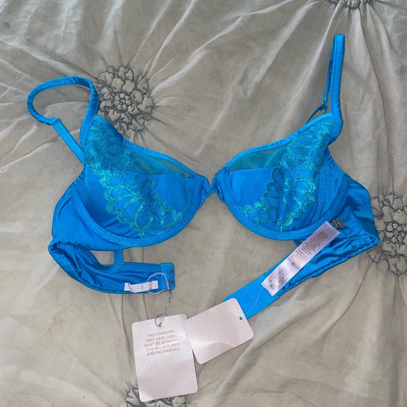 NWT Savage X Fenty Bright Blue Lace Bra 36B (34C) - Picture 1 of 6